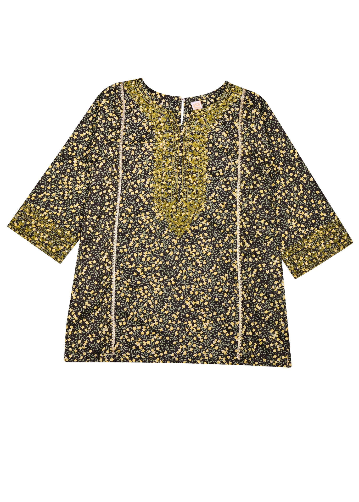 Embroidered Kameez With Loose Buttom Trouser