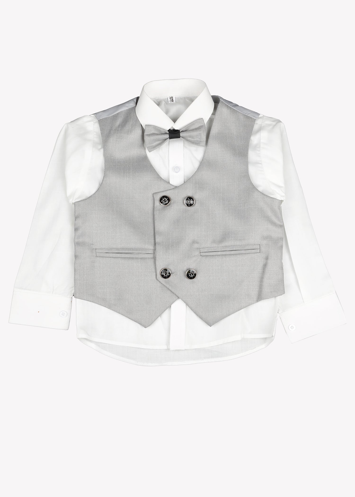 Boy's Coat Pant 5pcs-Light Grey
