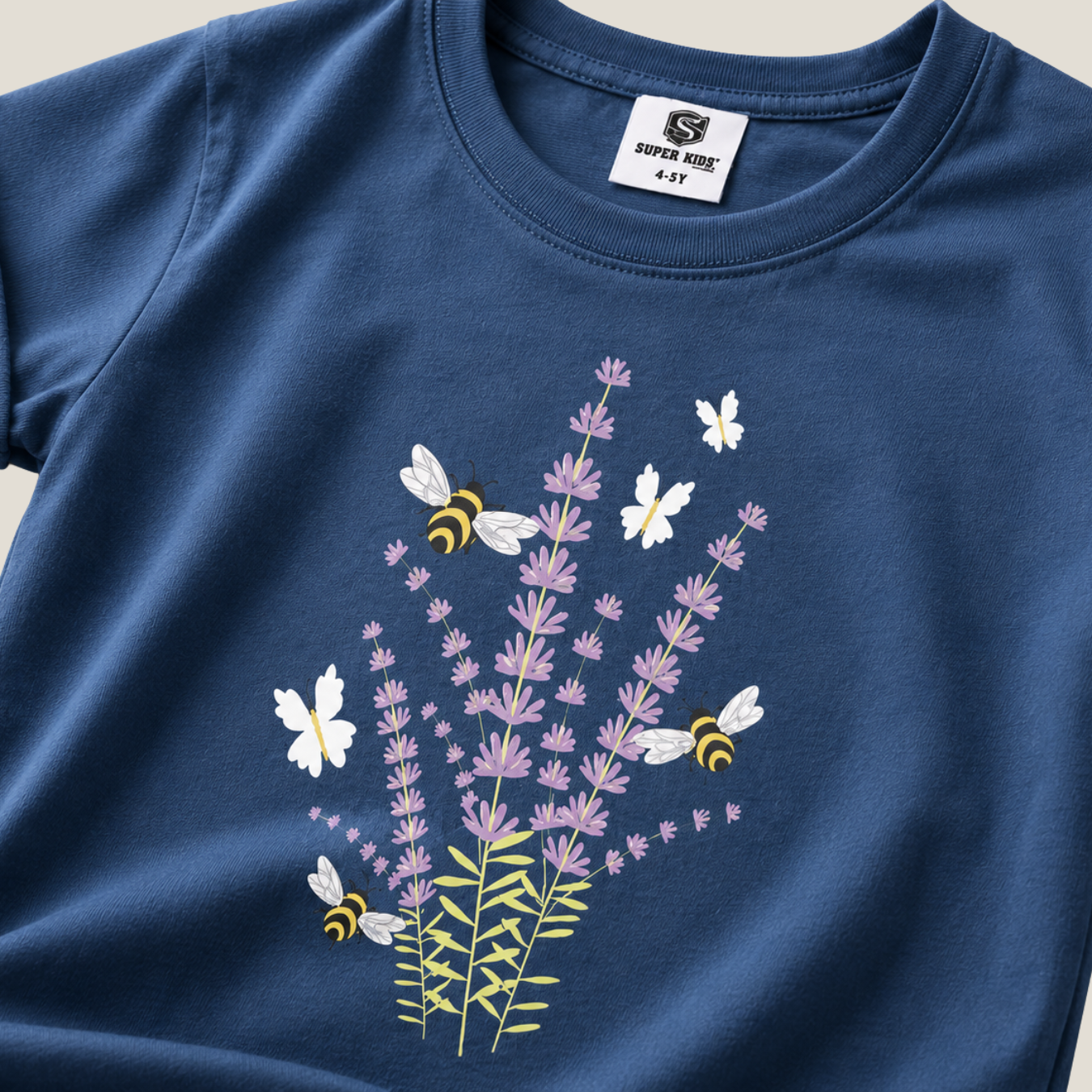 Flower Grapic Blue T-Shirt