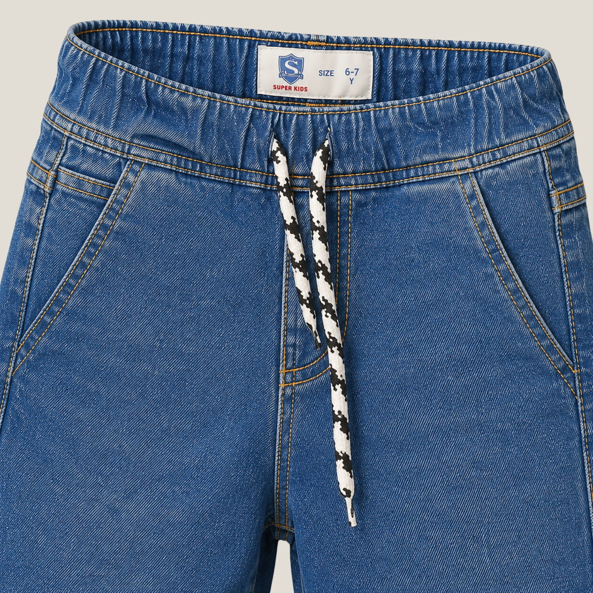 Elastic Waist Denim Short