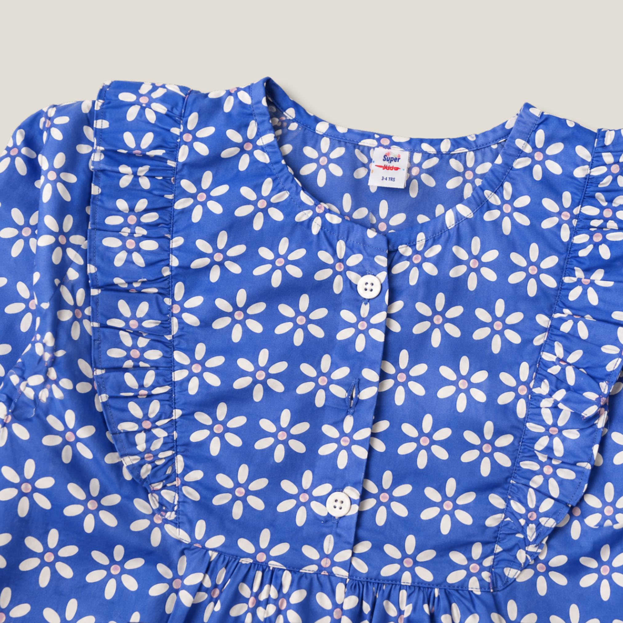 Blue Blossom Ruffle Top