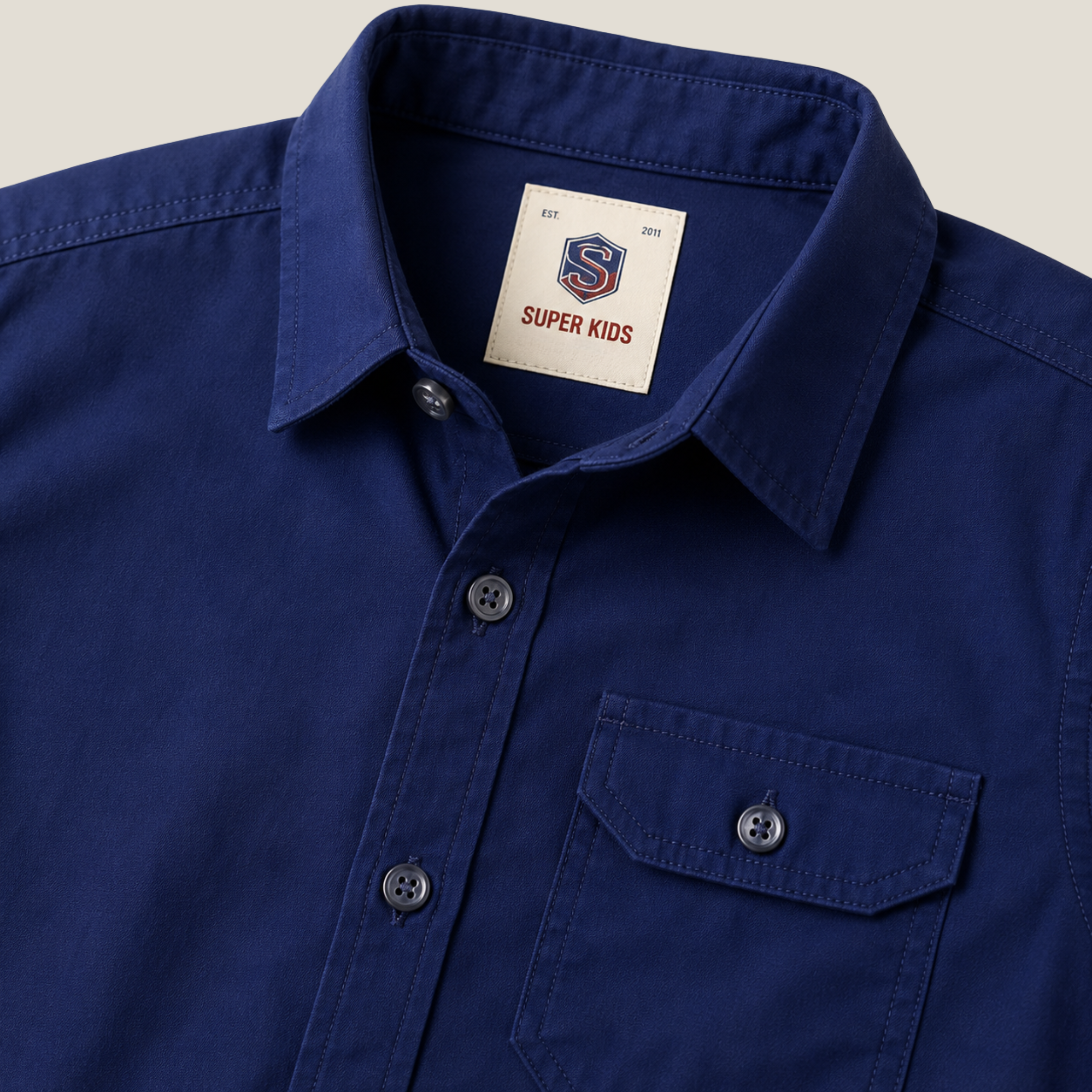 Blue Single Pocket Casual Shirt