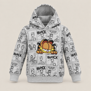 Boys oatmeal Haack fleece hoodie - Super Kids Clothing