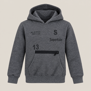 Boys charcoal All Day Every Day fleece hoodie - Super Kids Clothing