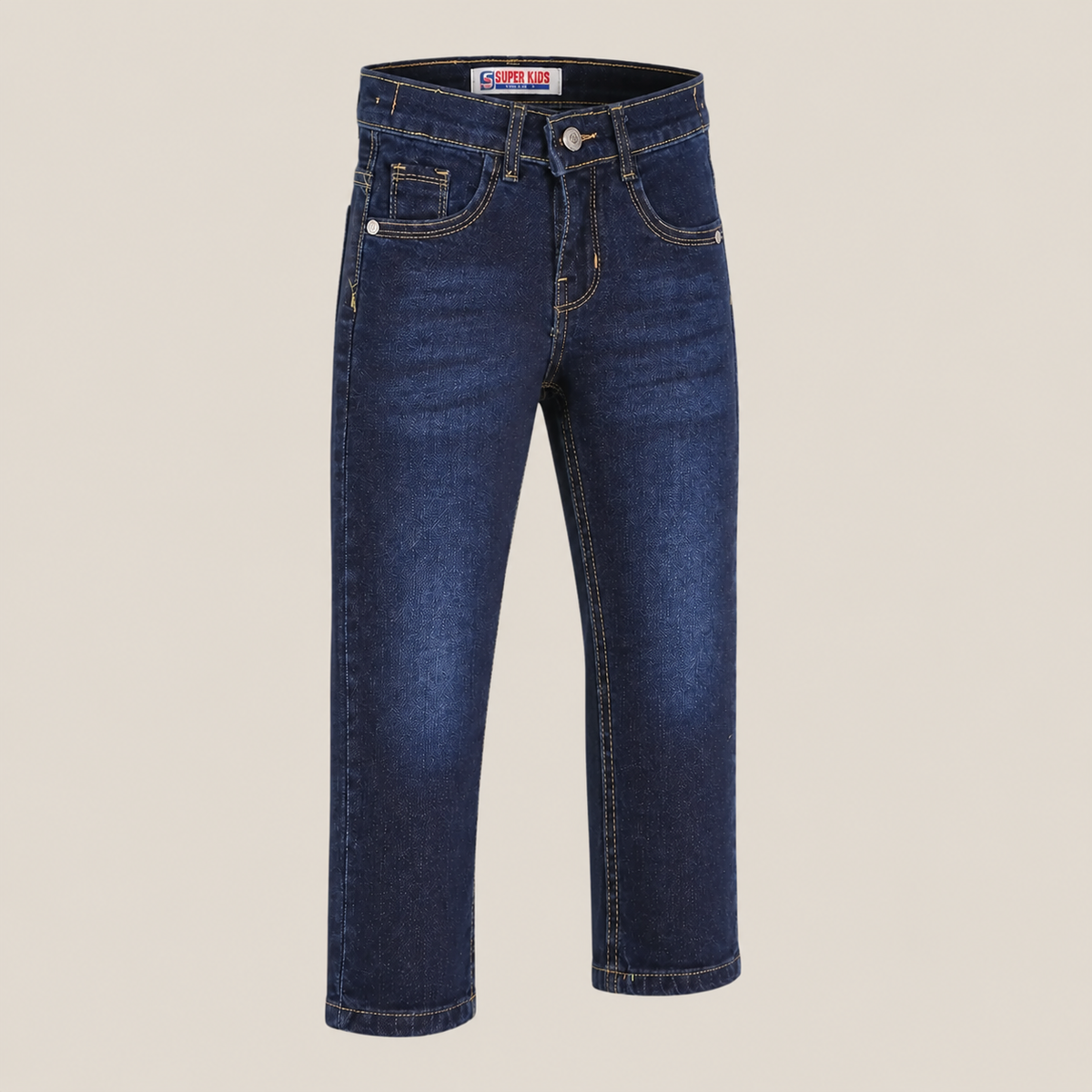 Boys Slim Fit Navy Blue Denim Pants