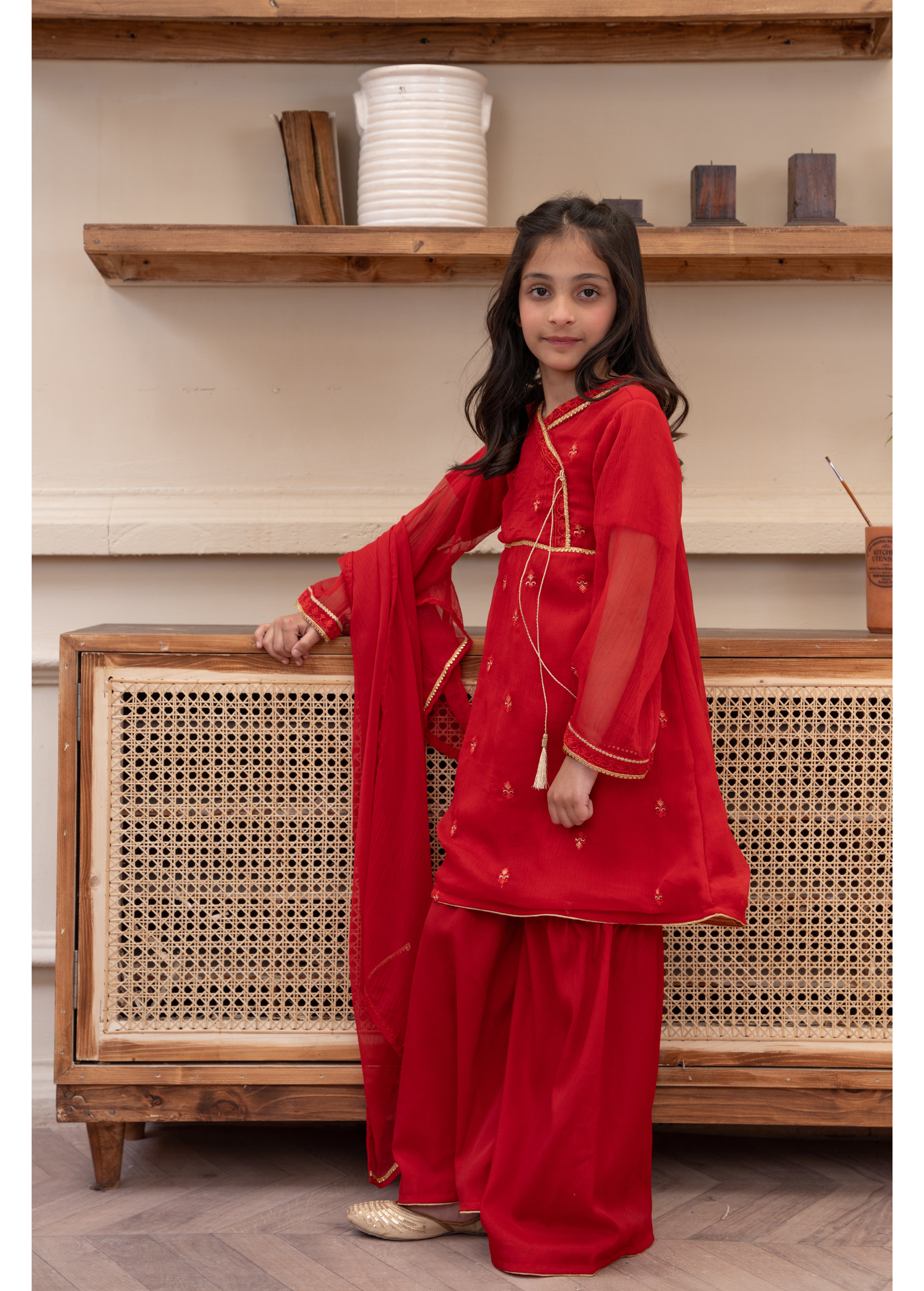 Embelliahed Kameez,Trouser & Dupatta