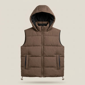 Boys dark brown hooded puffer jacket - Super Kids Clothing