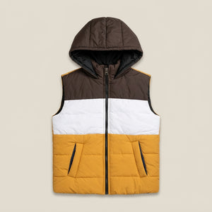Boys mustard hooded puffer jacket - Super Kids Clothing