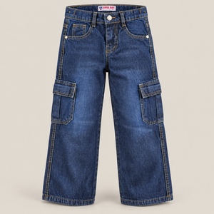 Boys blue denim cargo pants - Super Kids Clothing