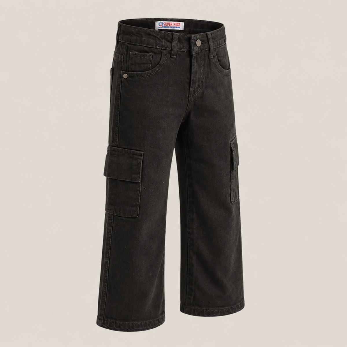 Boys black six pocket cargo pants - Super Kids Clothing