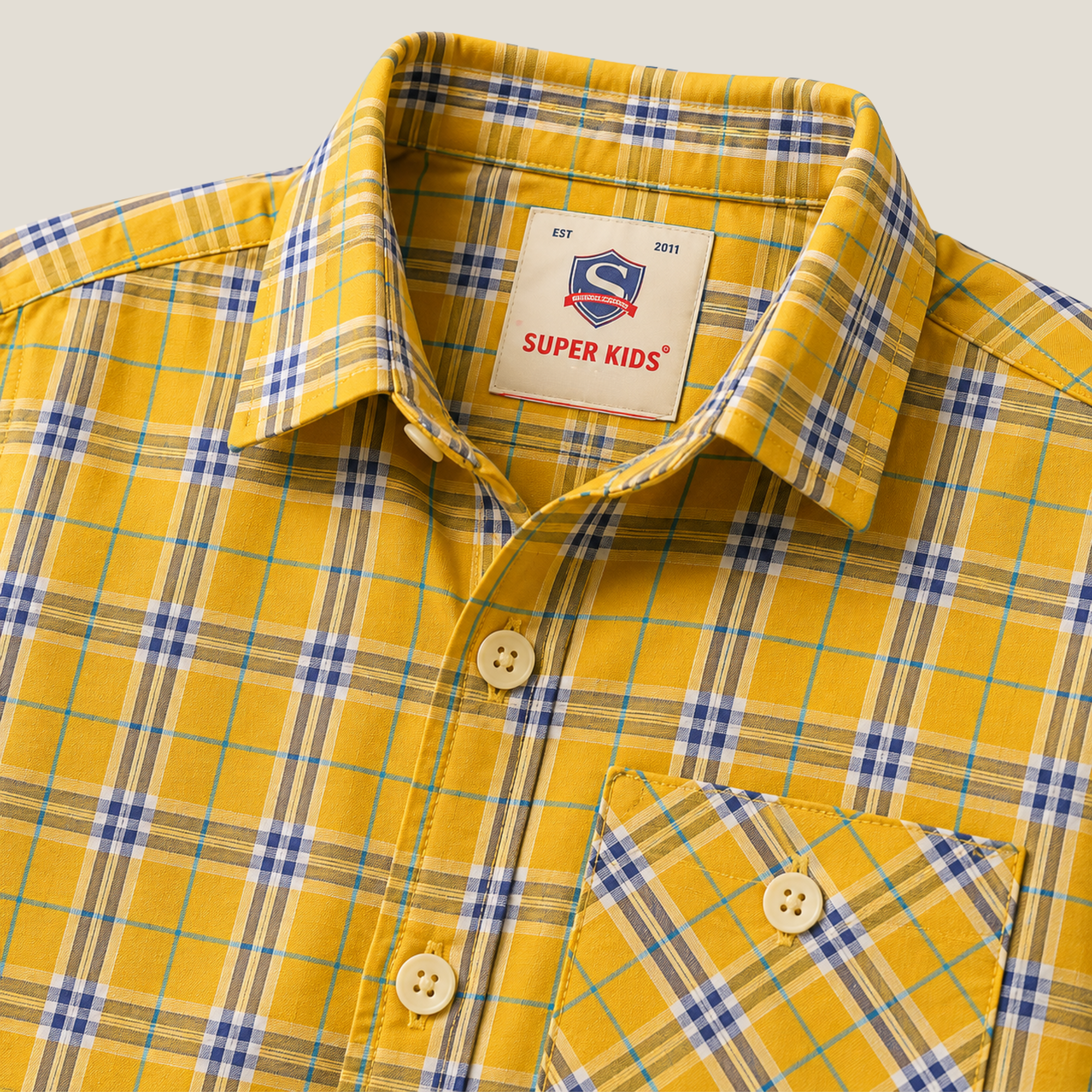 Mustard Checked Casual Shirt