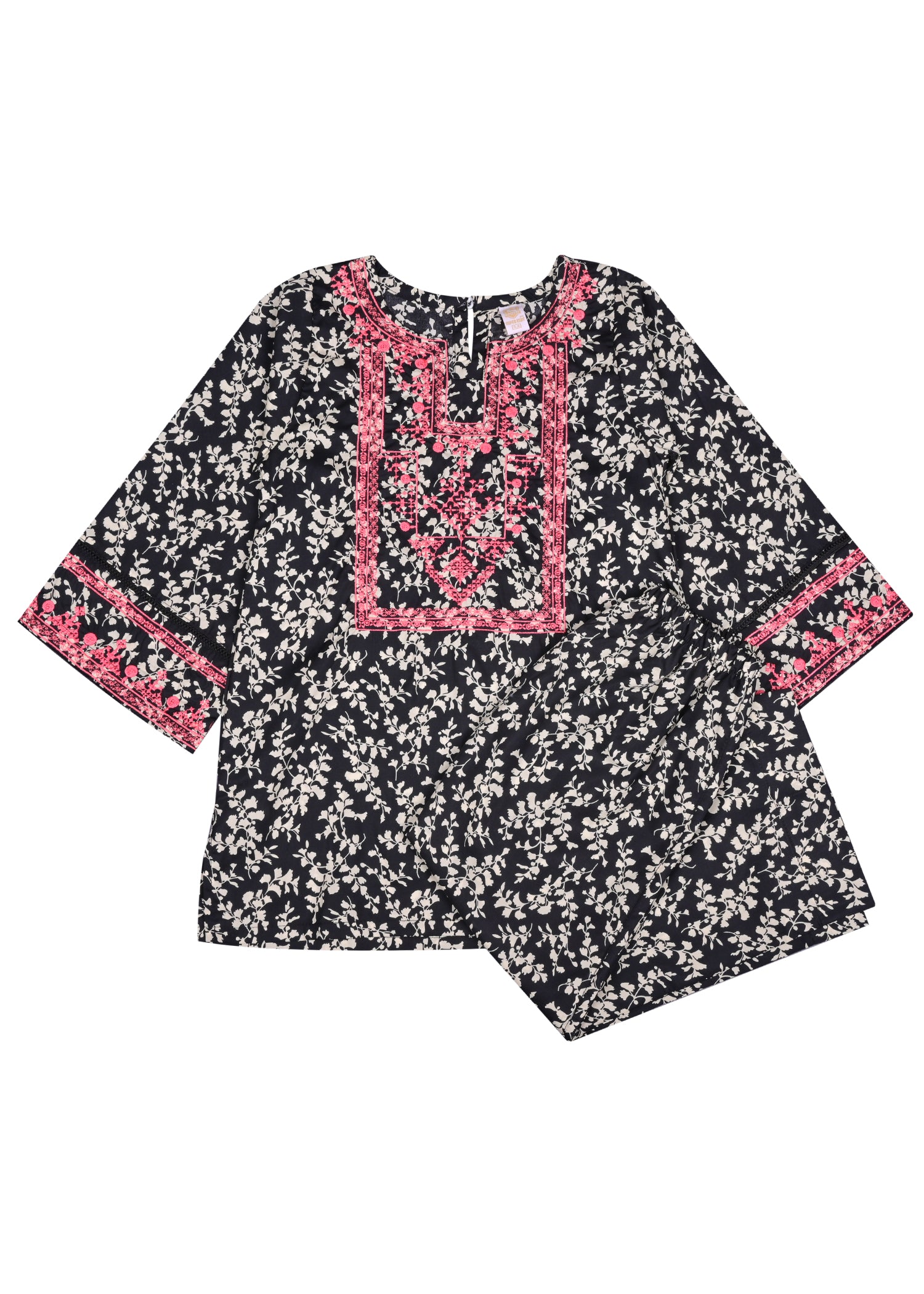 Embroidered & Printed Kameez With Trouser