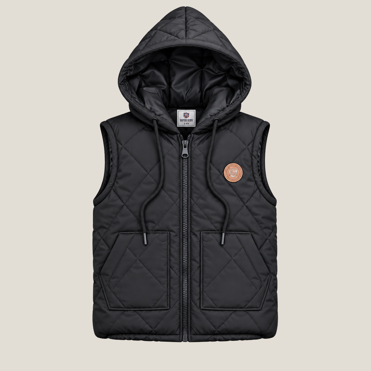 Cross Pocketed Sleeveless Jacket