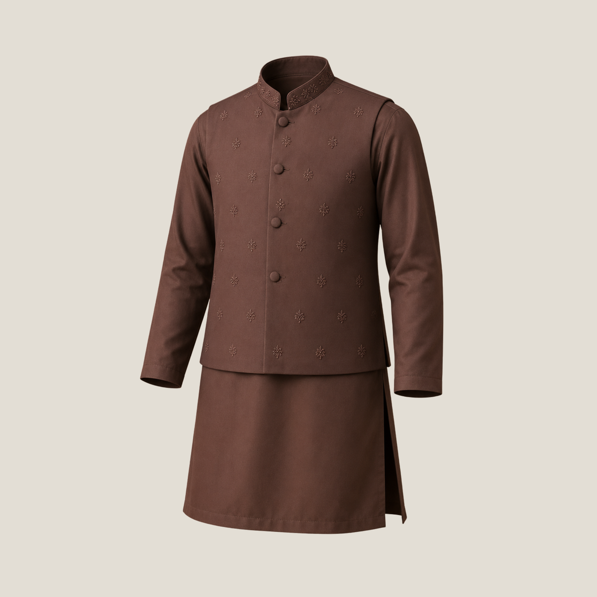 Boy's Embroidered KurtaTrouser&Waistcoat