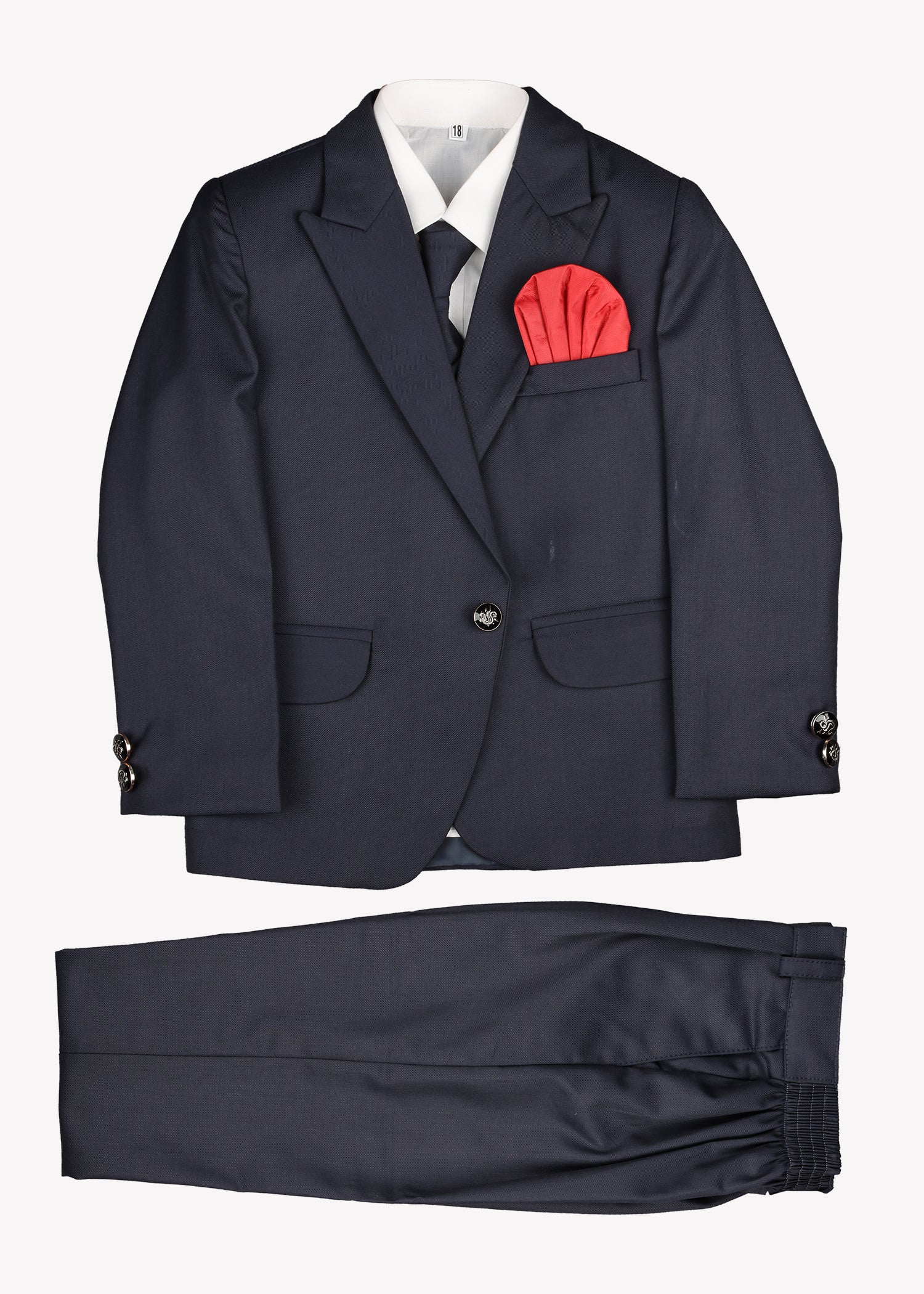 Boy's Coat Pant 5pcs- Navy Blue