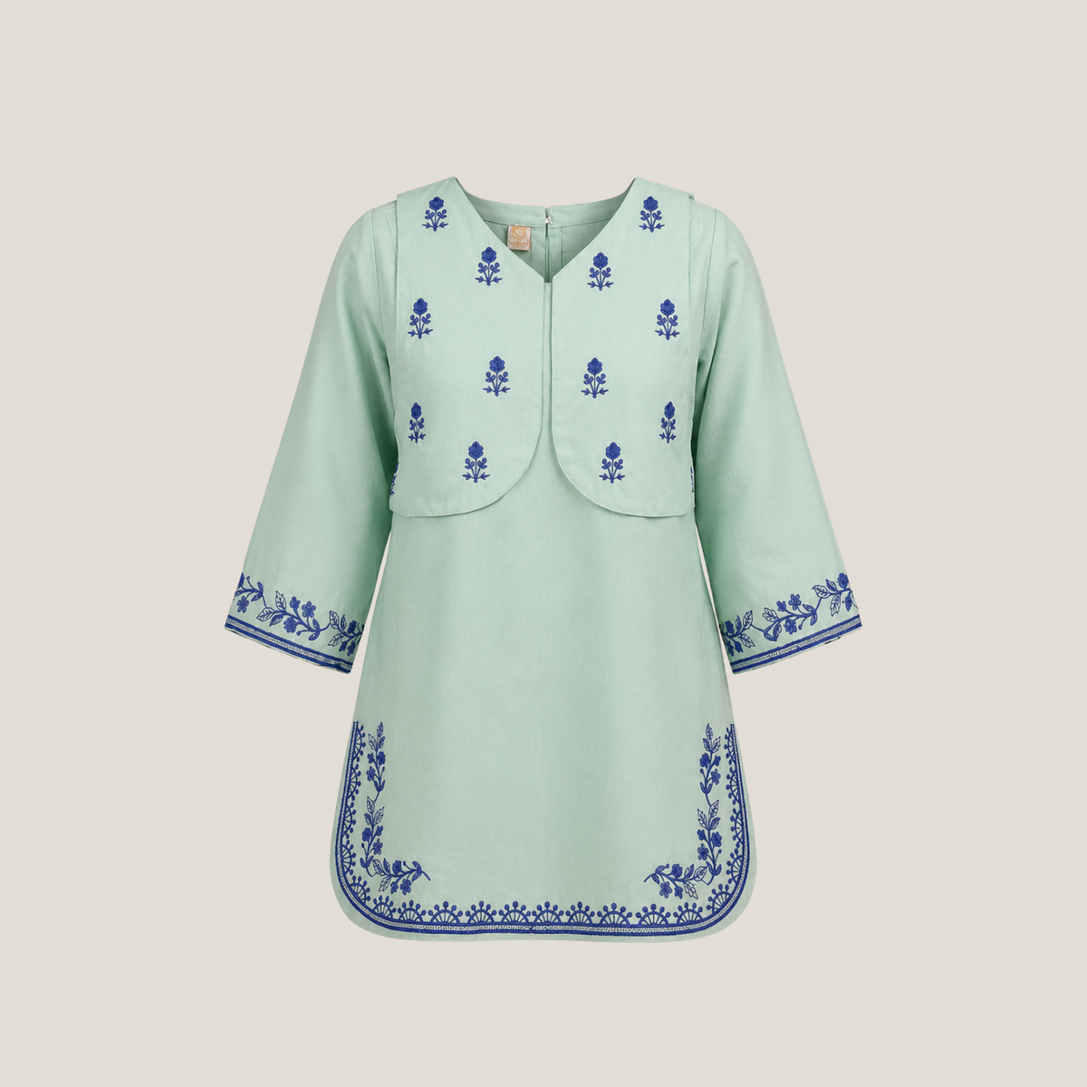 Embroidered Kameez With Trouser & Waistcoat