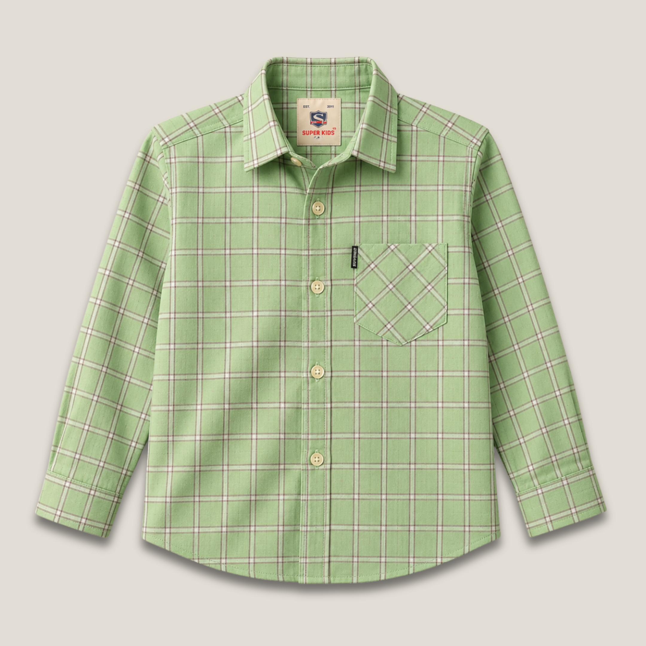 Checked Sea Green Casual Shirt