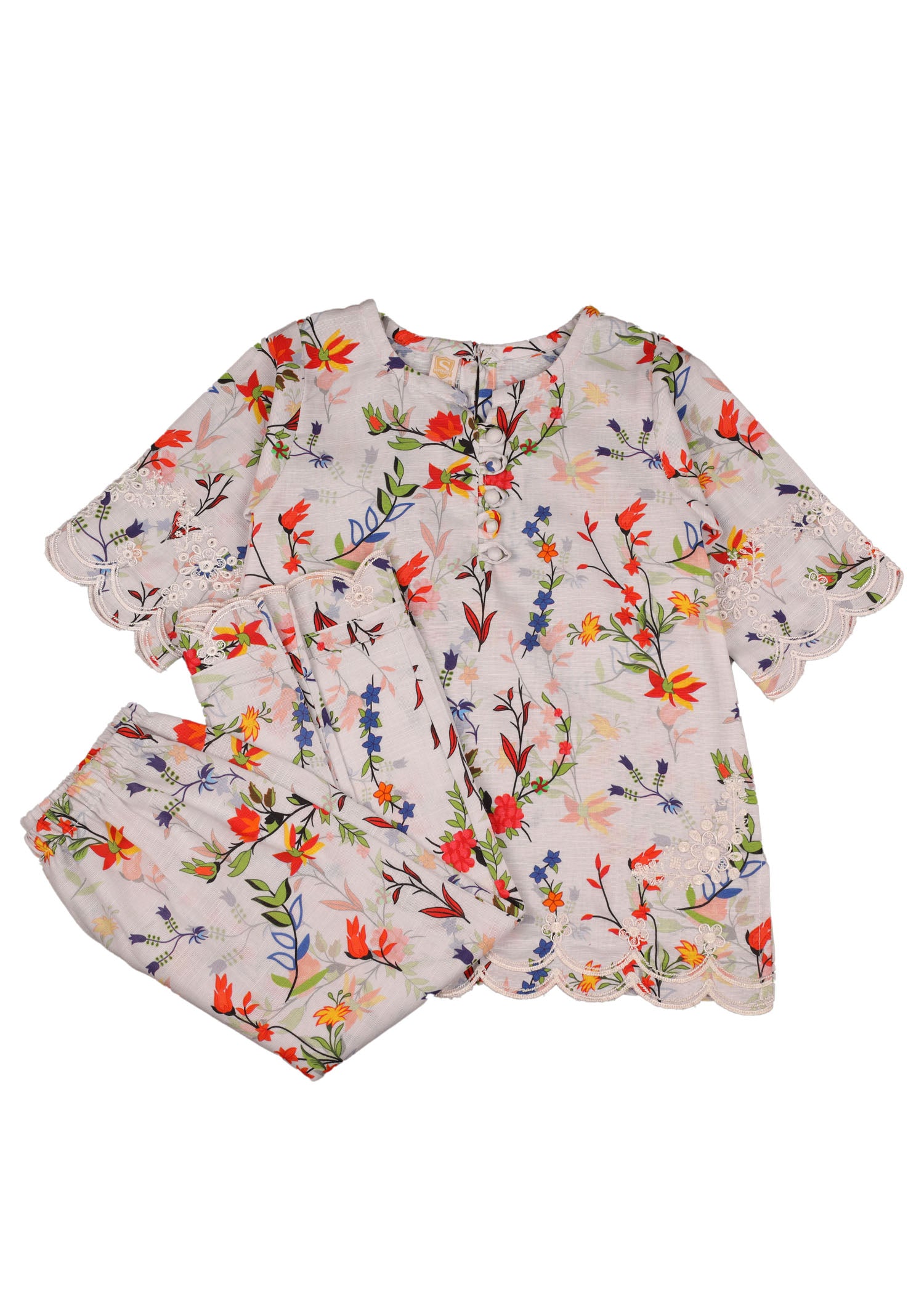 Printed Kameez With Loose buttom Trouser