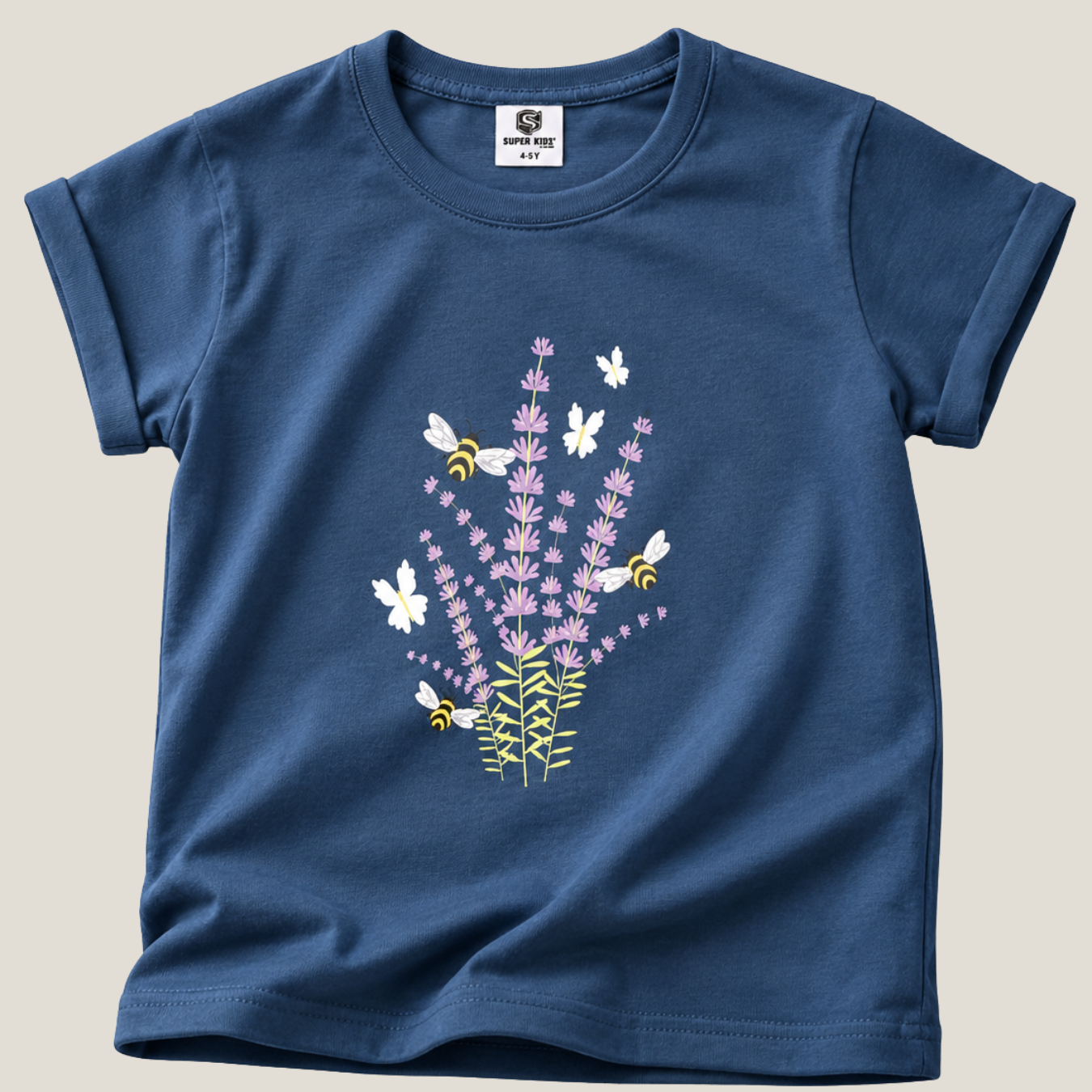 Flower Grapic Blue T-Shirt