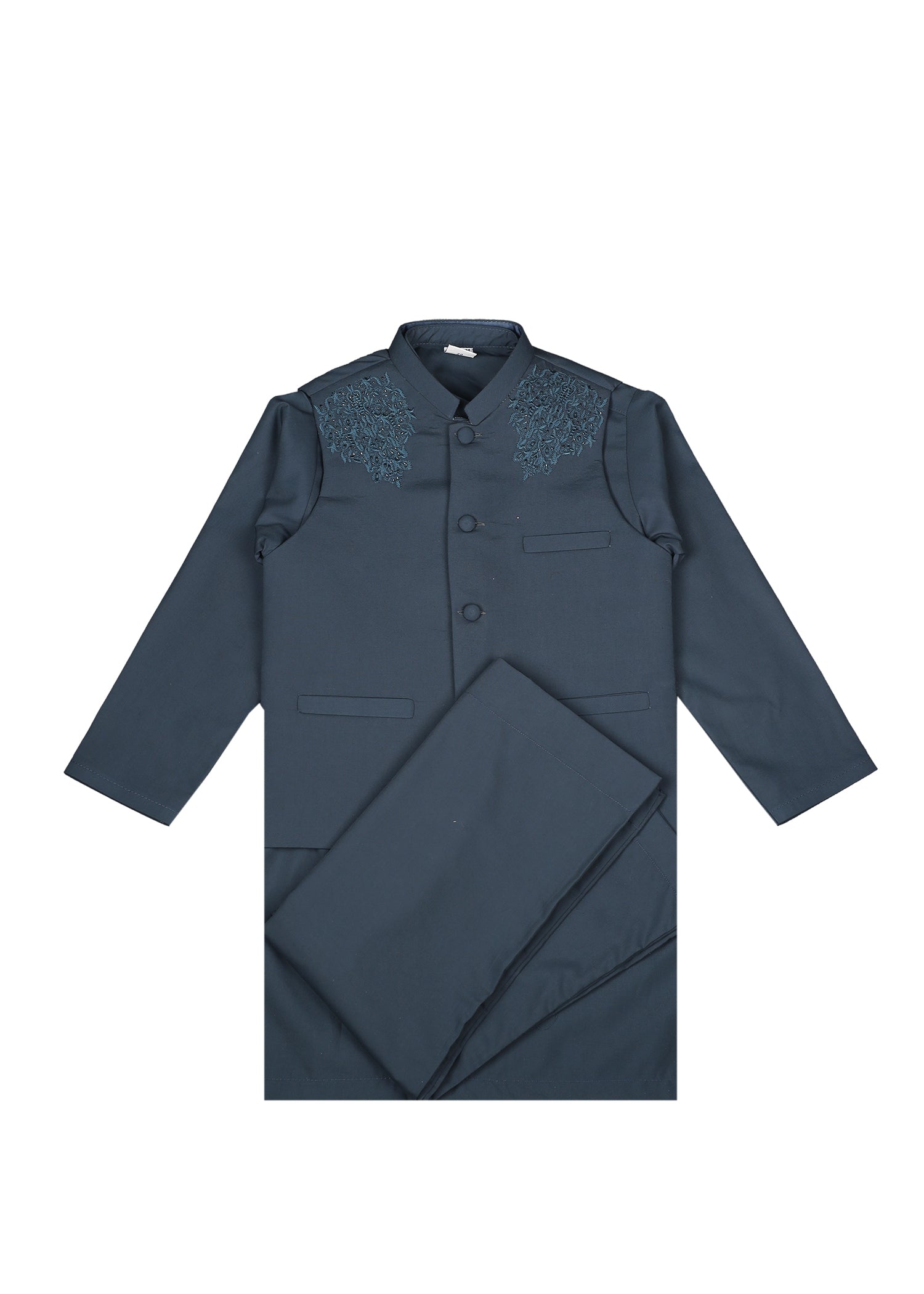 Boy's Embroidered KurtaTrouser&Waistcoat