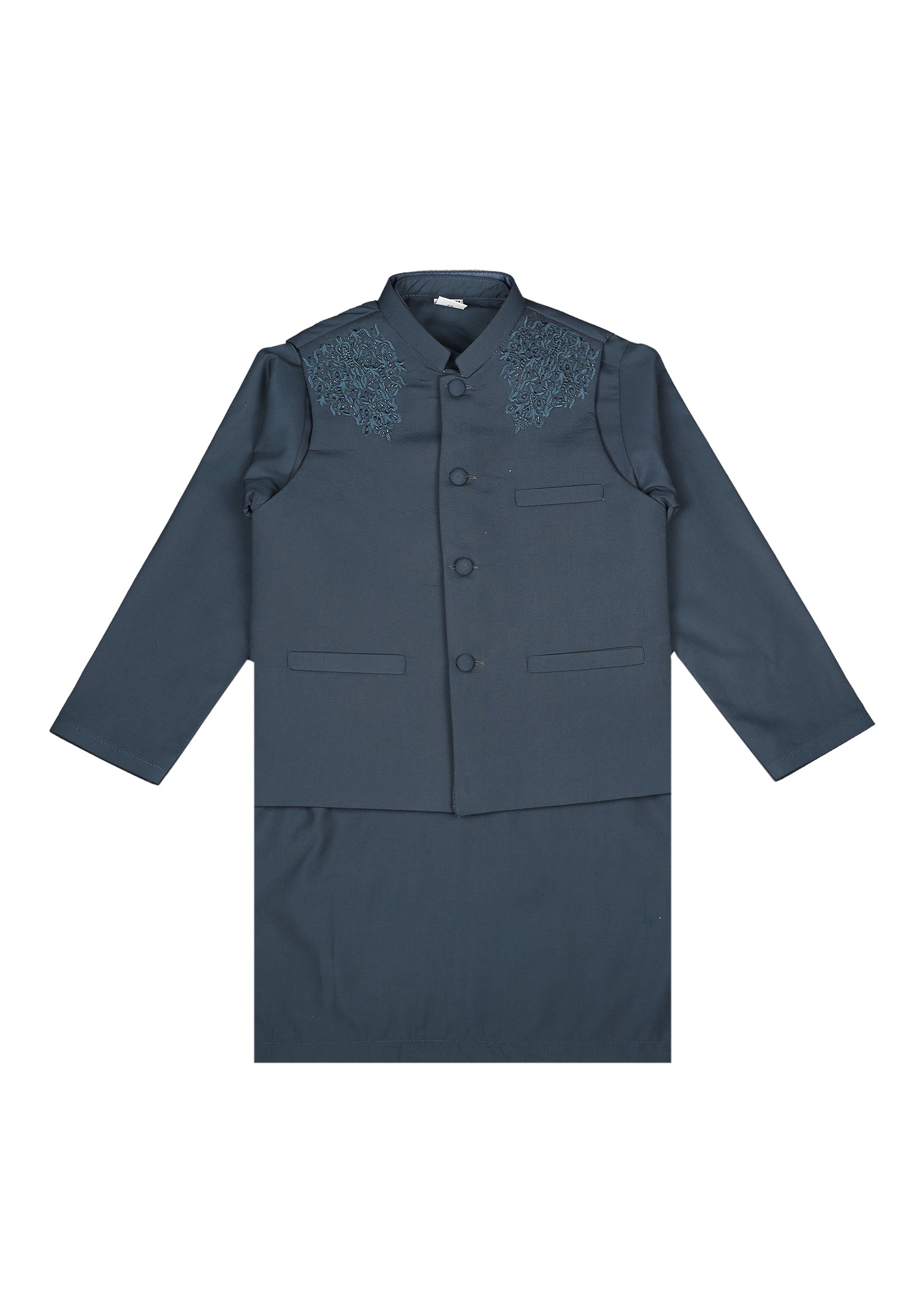 Boy's Embroidered KurtaTrouser&Waistcoat