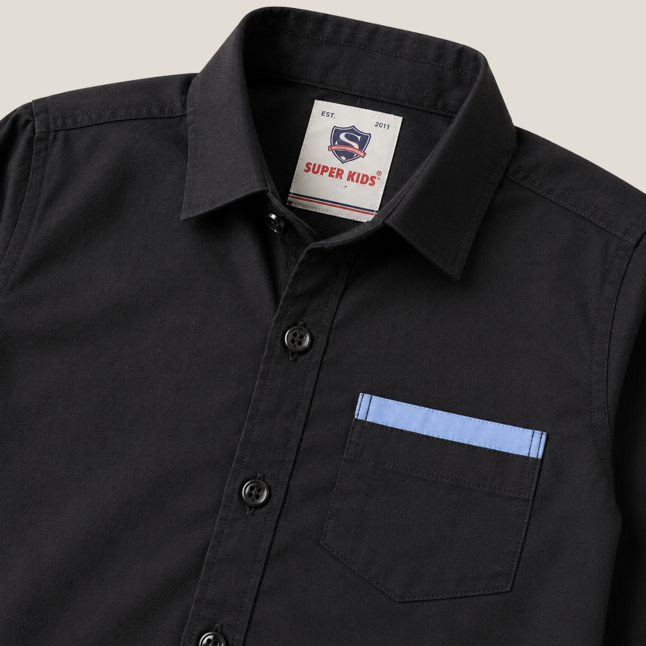 Black Self Lining Casual Shirt