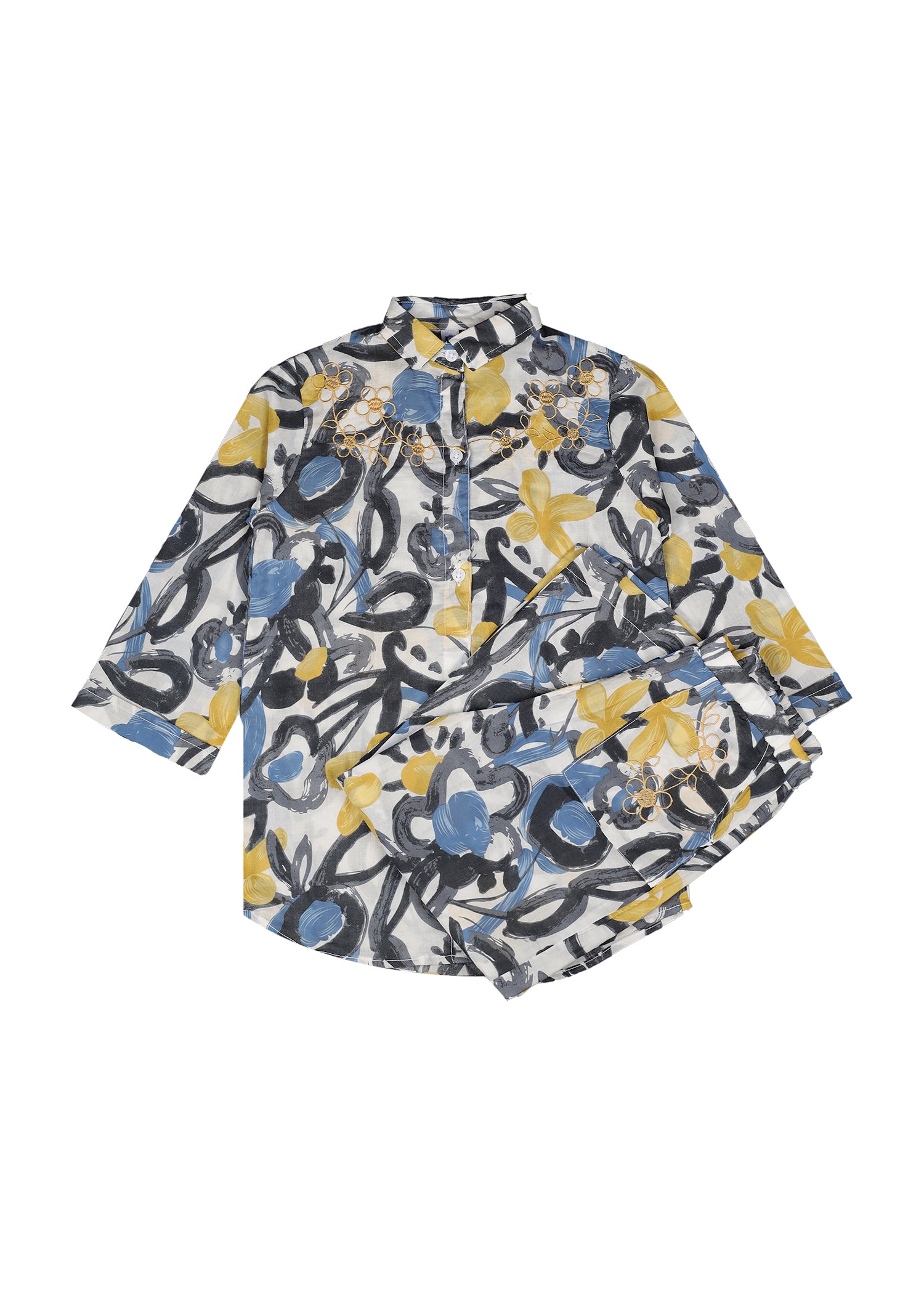 Embroidered Top With Trouser