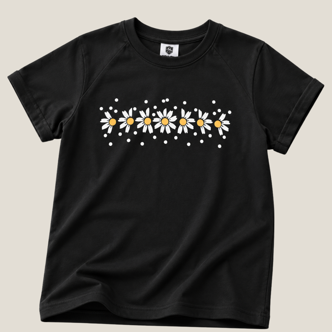 Flower Grapic Black T-Shirt