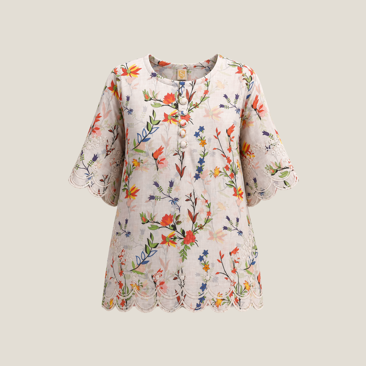 Printed Kameez With Loose buttom Trouser