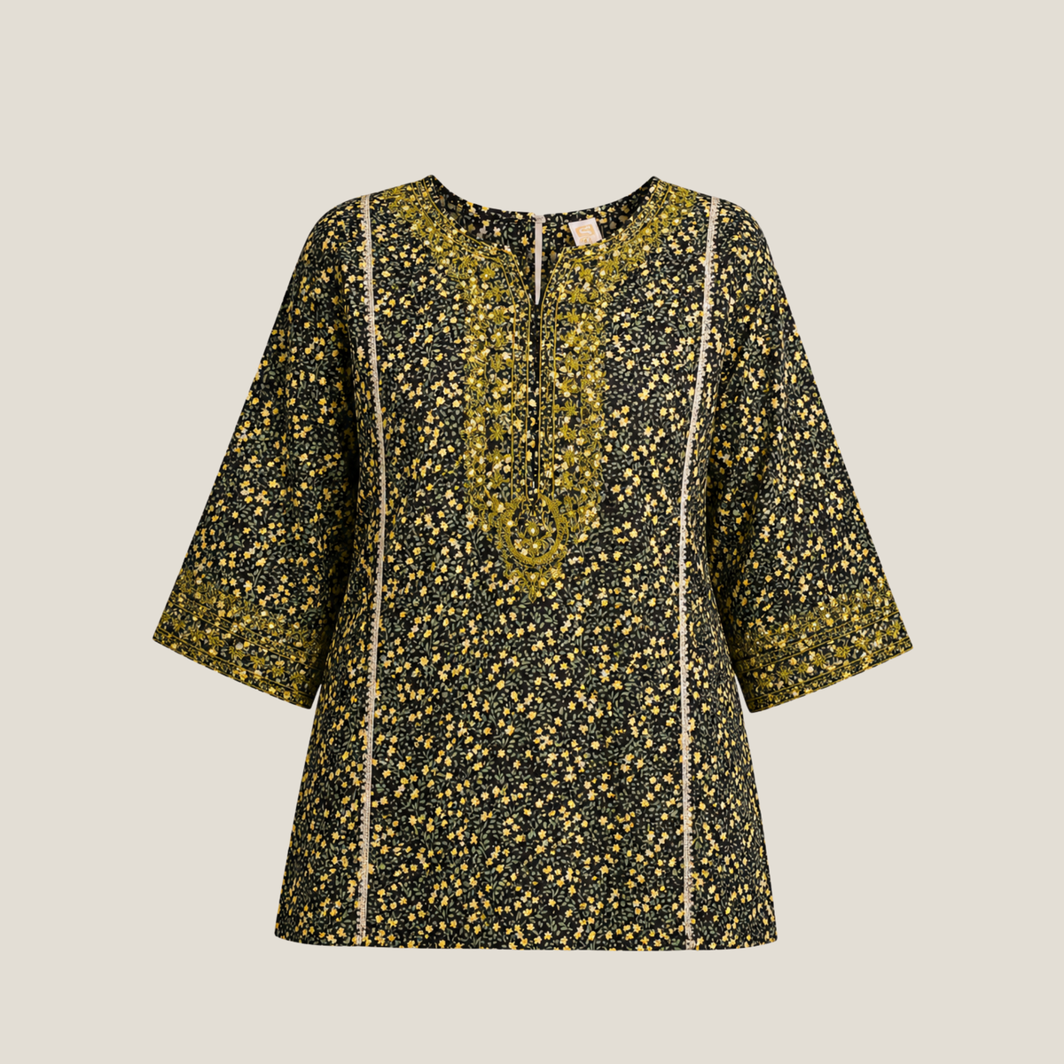 Embroidered Kameez With Loose Buttom Trouser