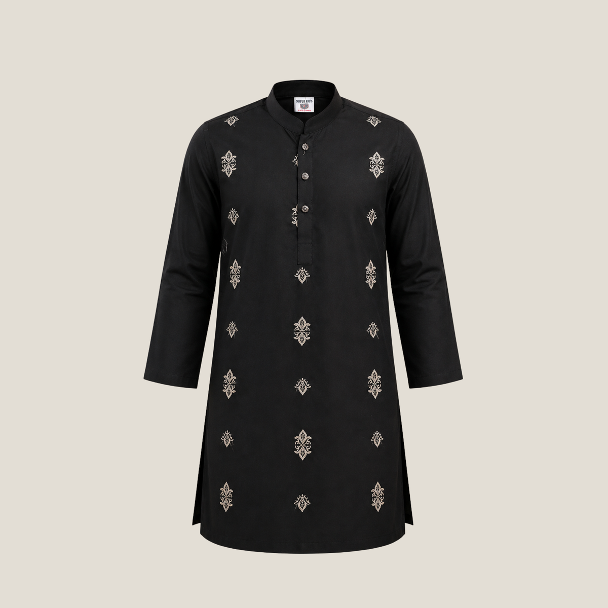 Boy's All Over Embroidered Kurta Trouser