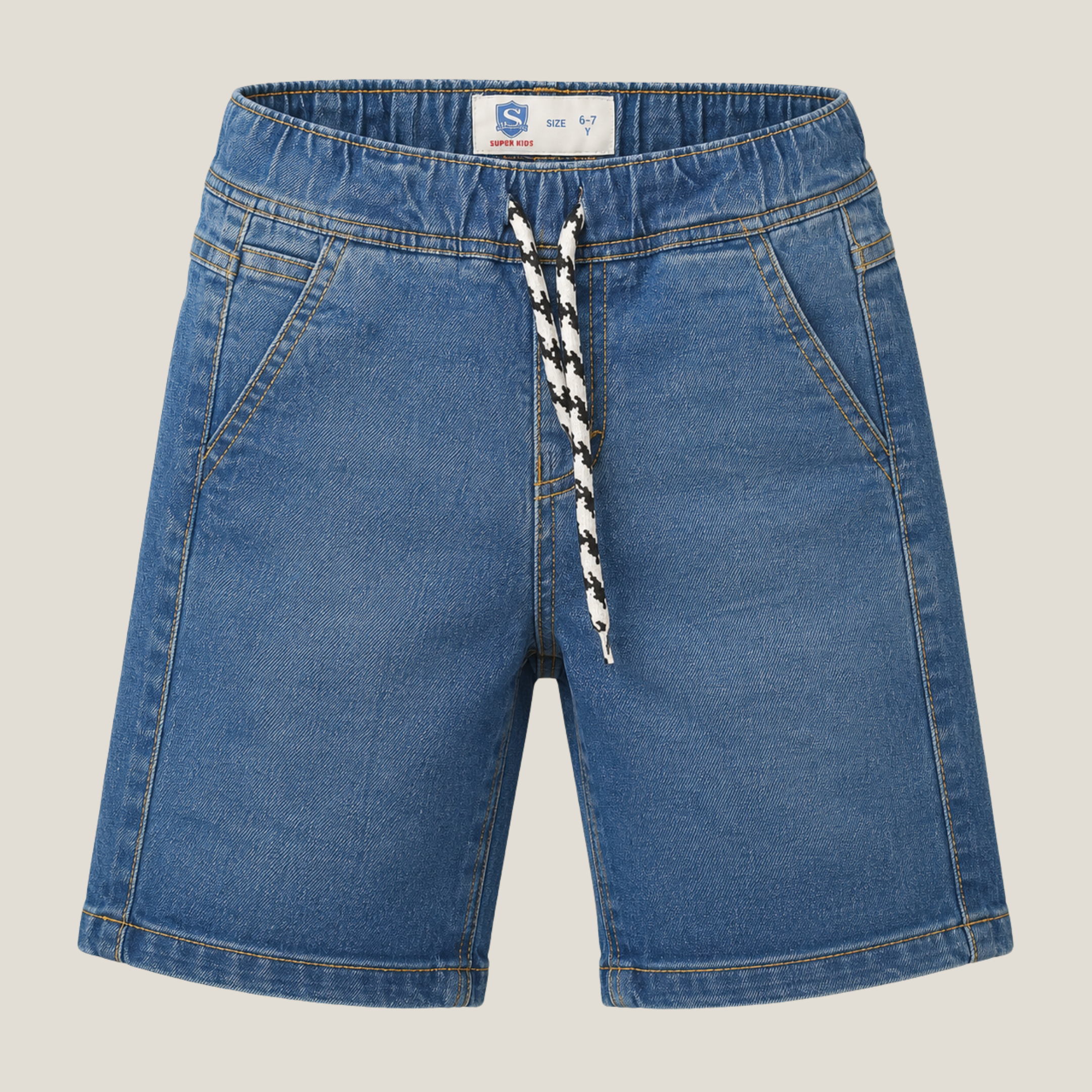 Elastic Waist Denim Short