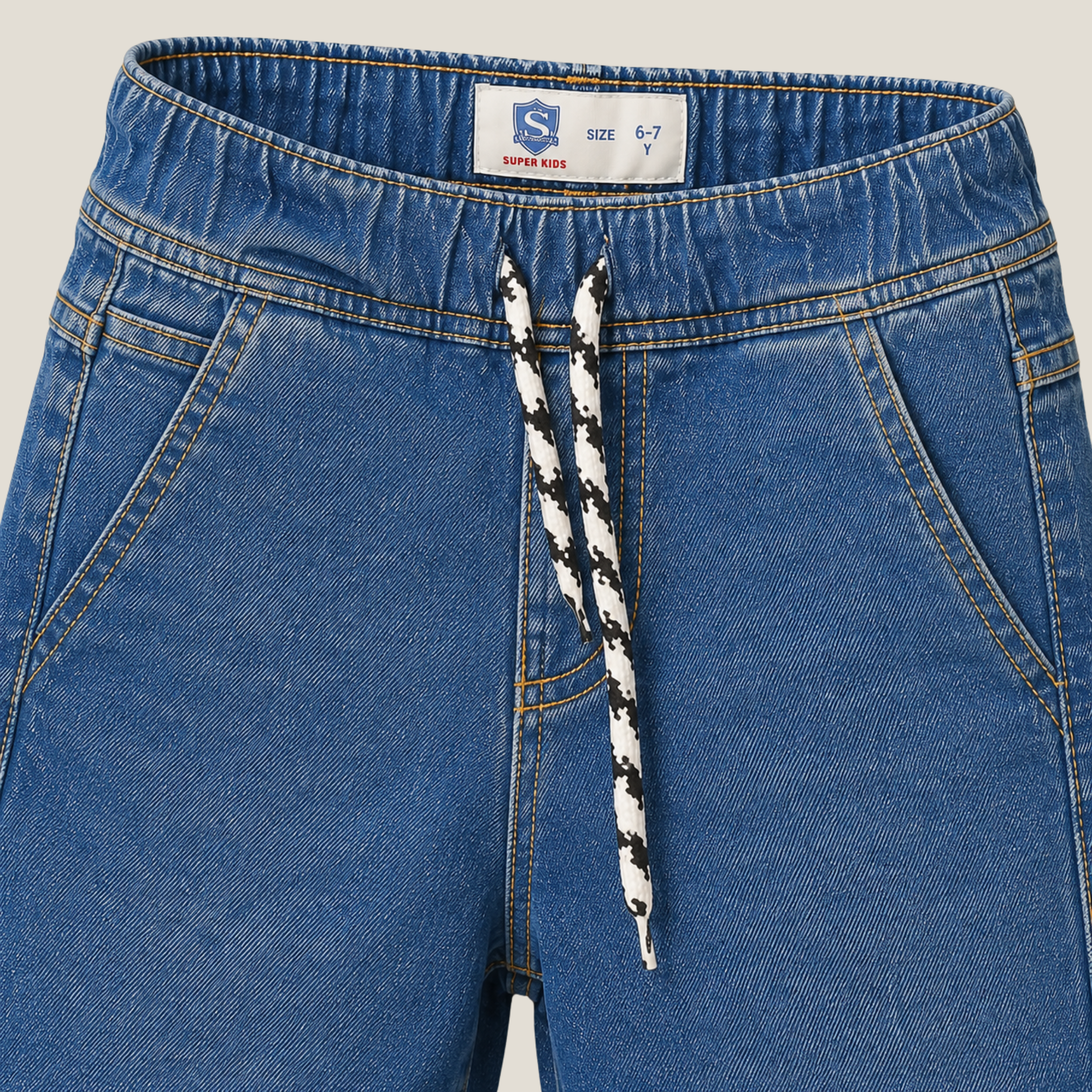Elastic Waist Denim Short