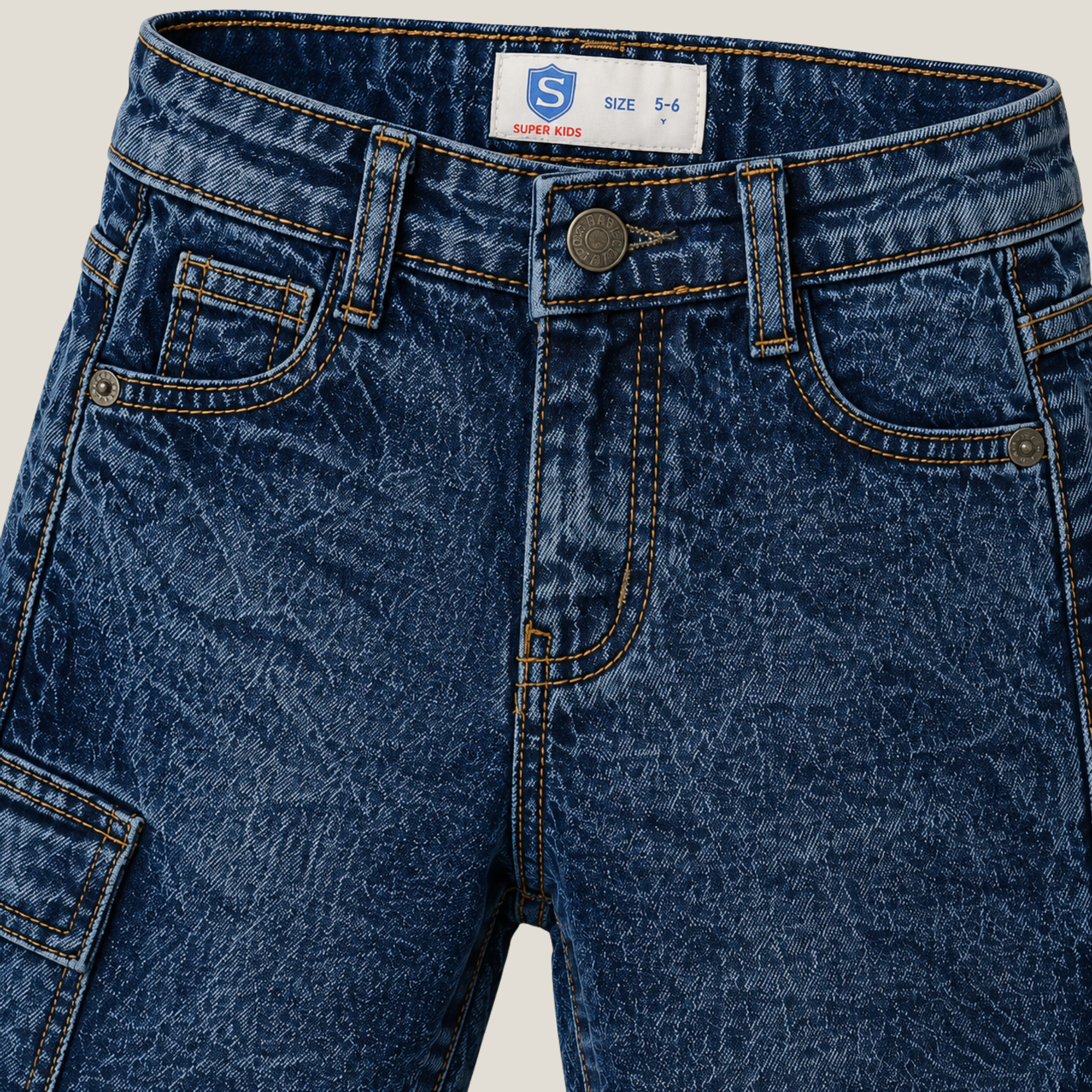 Faded Five Pocket Denim Short