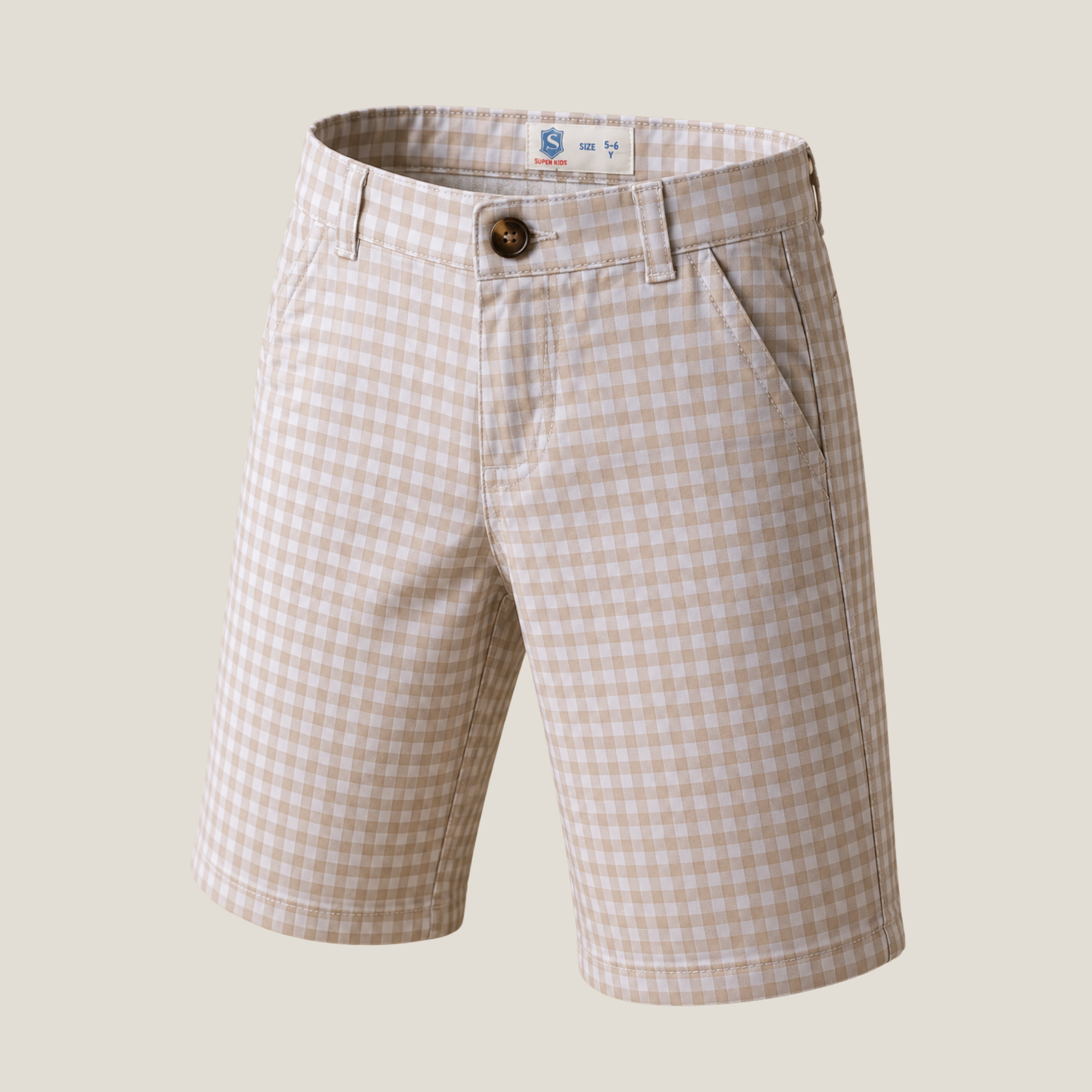 Kid's Checked Cotton Short