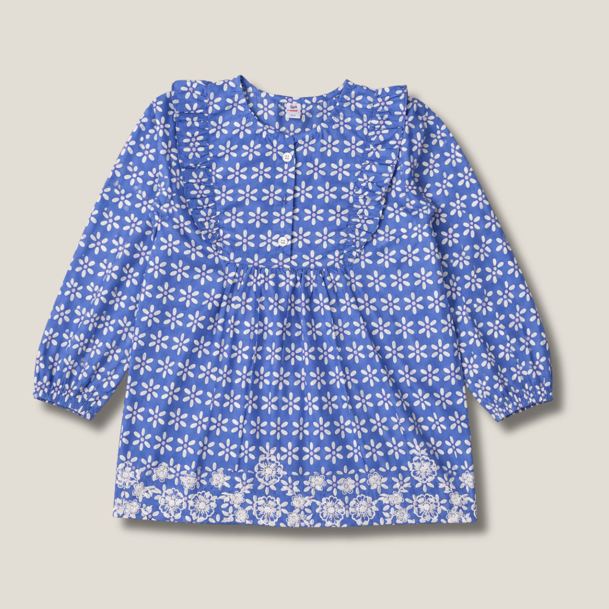 Blue Blossom Ruffle Top