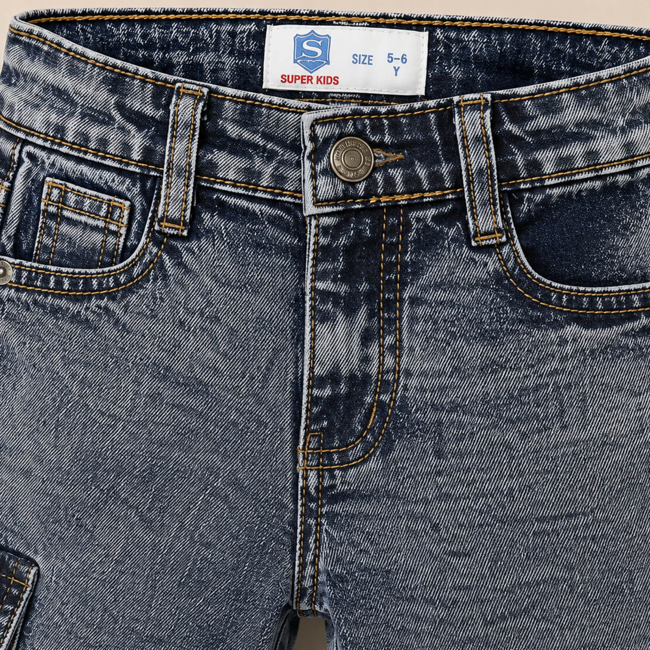 Faded Five Pocket Denim Short