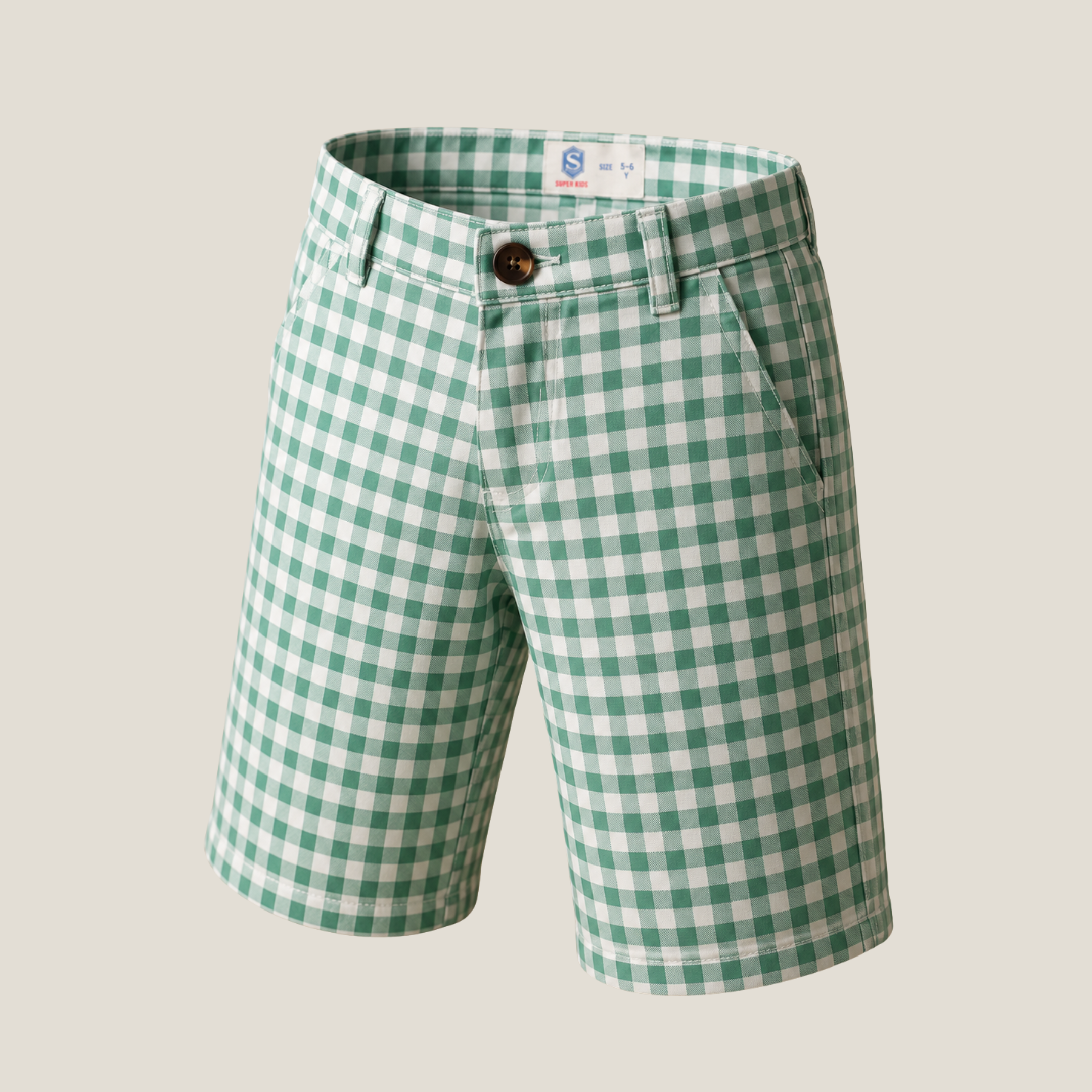 Kid's Checked Cotton Short