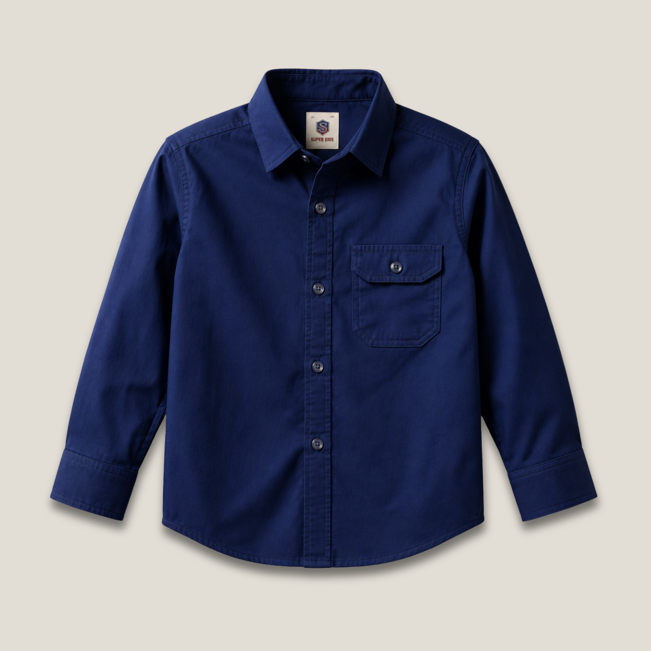 Blue Single Pocket Casual Shirt
