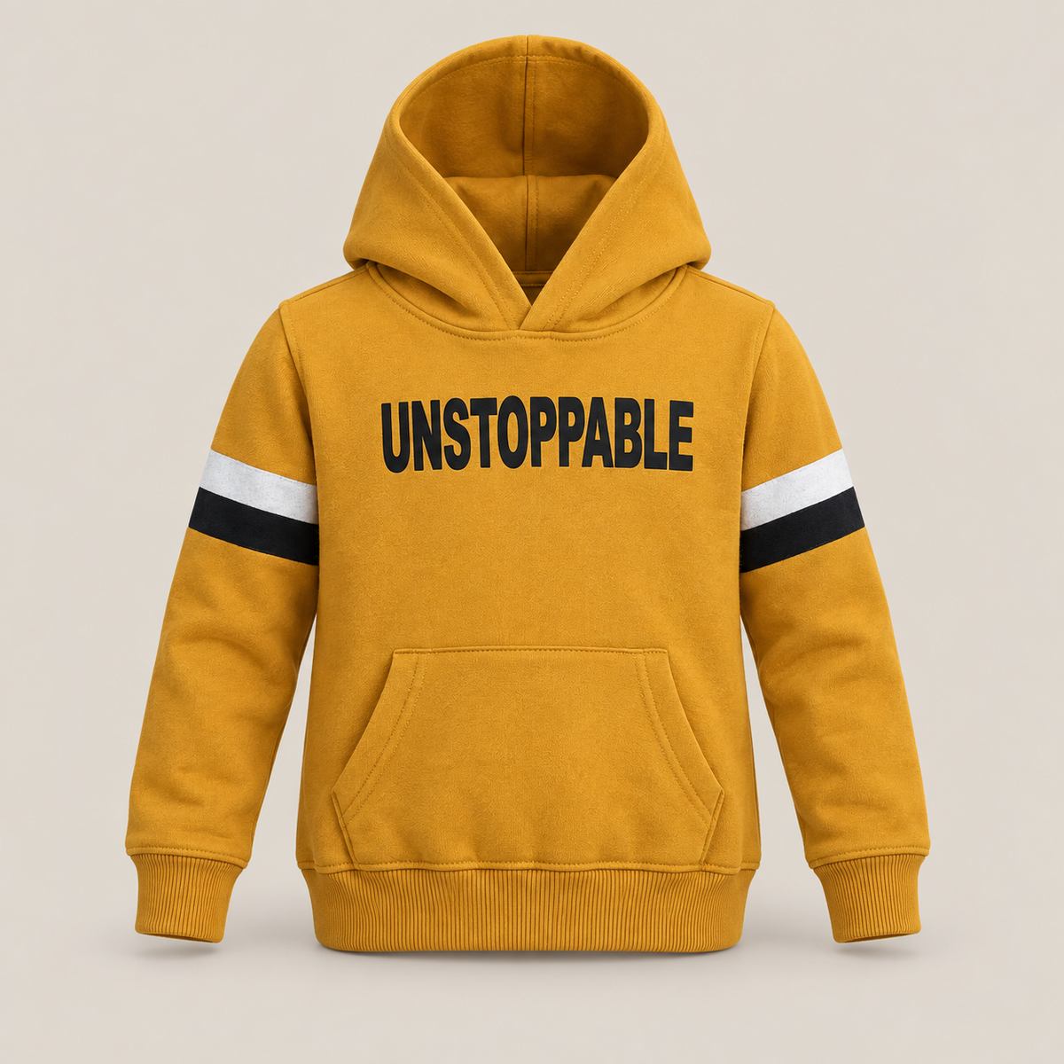 Boys yellow Unstoppable fleece hoodie - Super Kids Clothing