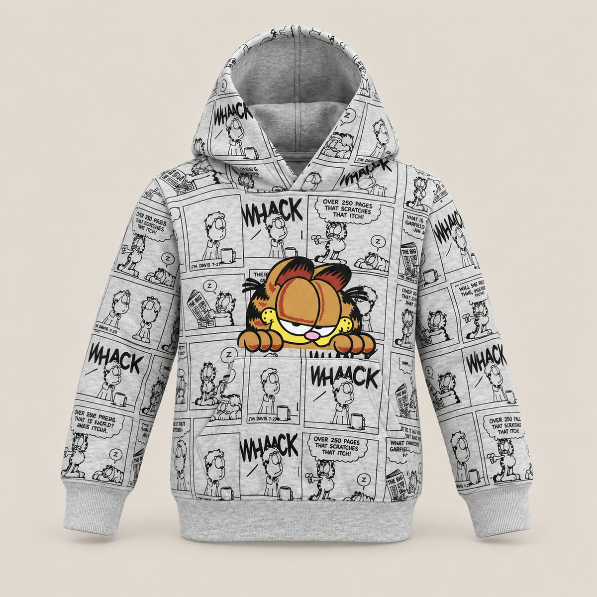 Boys oatmeal Haack fleece hoodie - Super Kids Clothing