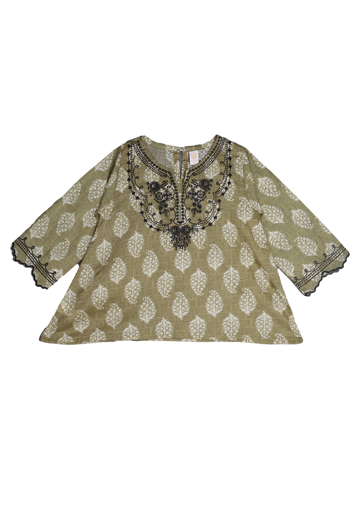 Embroidered Frock With Loose Trouser