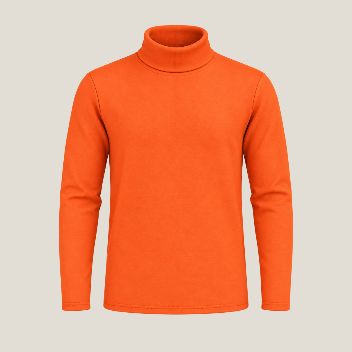 Orange Ribbed High Neck Top