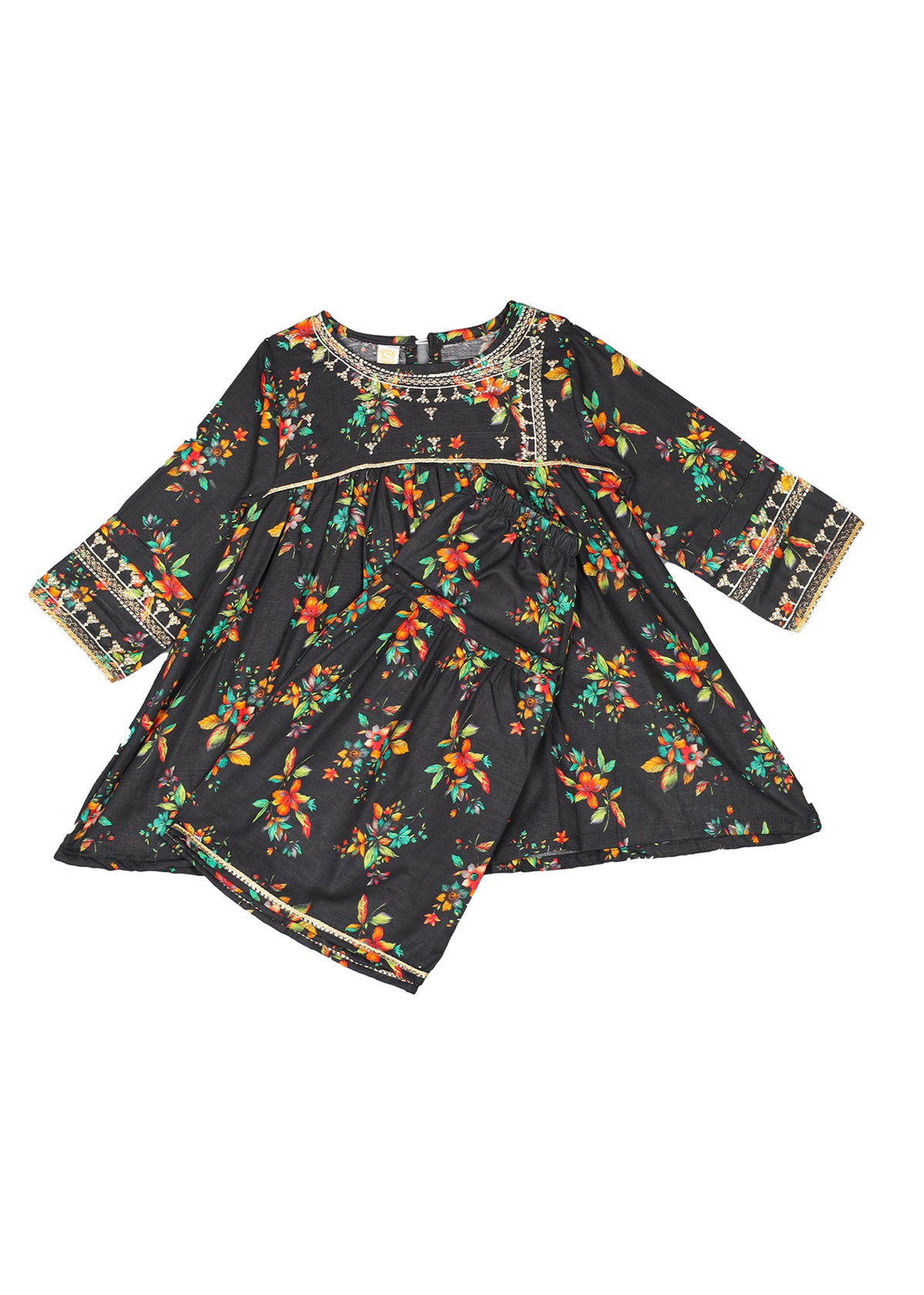 Embroidered Frock With Gharara