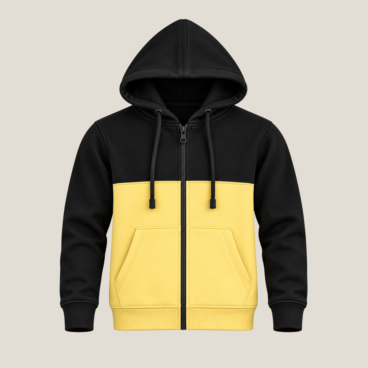 Black & Yellow Zipper Hoodie
