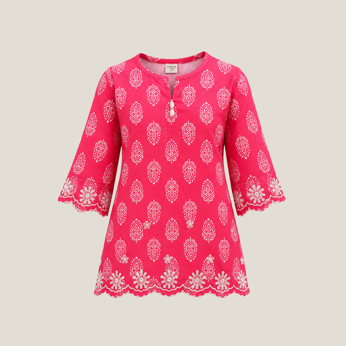 Printed Kameez With Loose Buttom Trouser