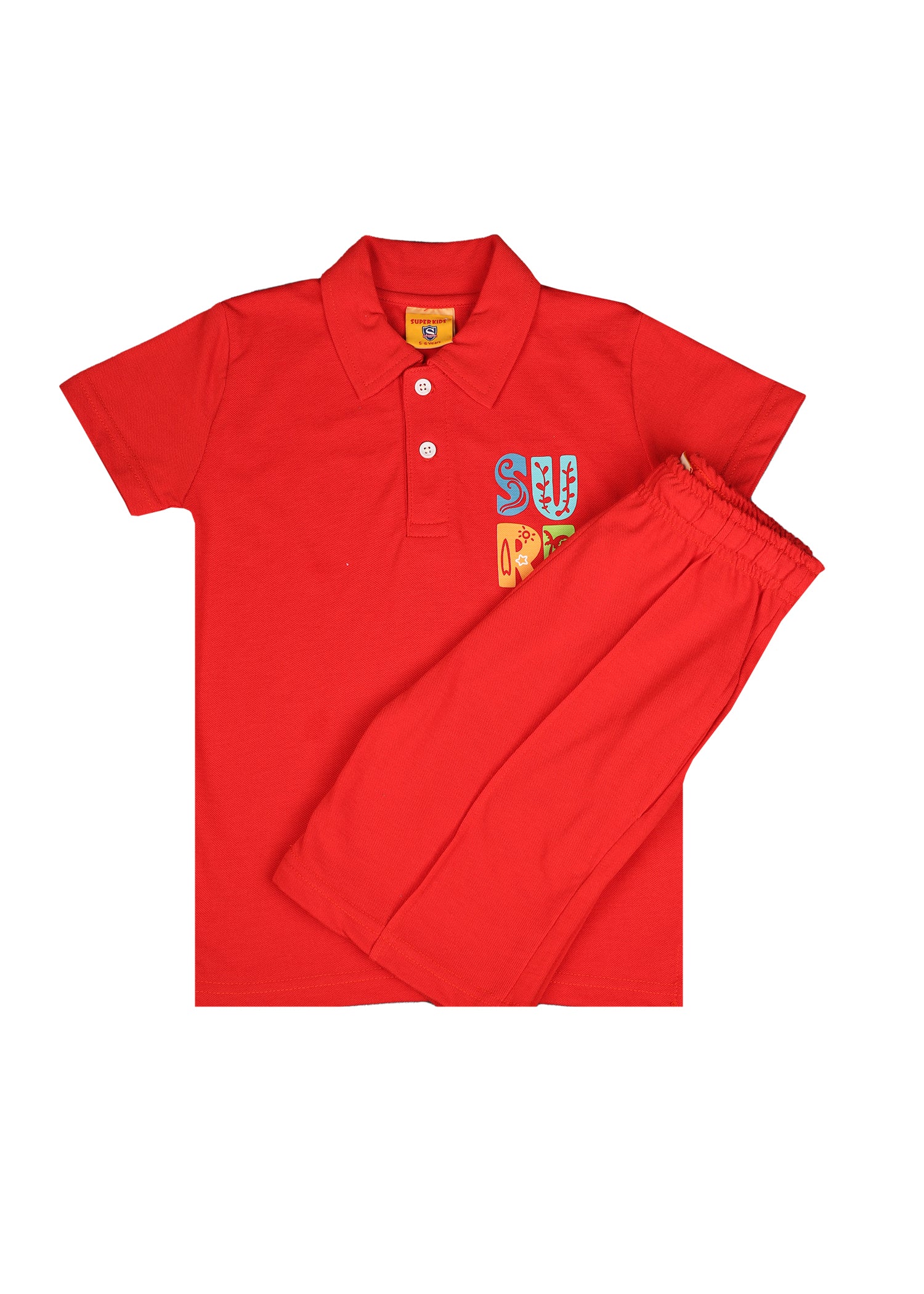 SURF Grapic Polo Shirt & Short Set