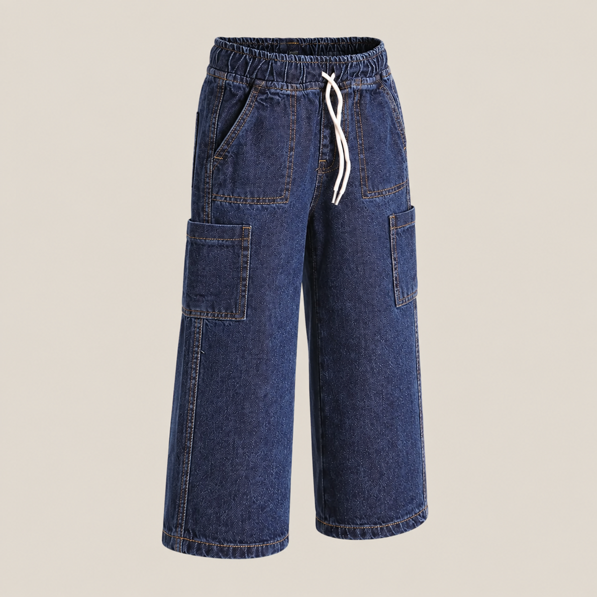 Boys Navy Blue Baggy Denim Pants