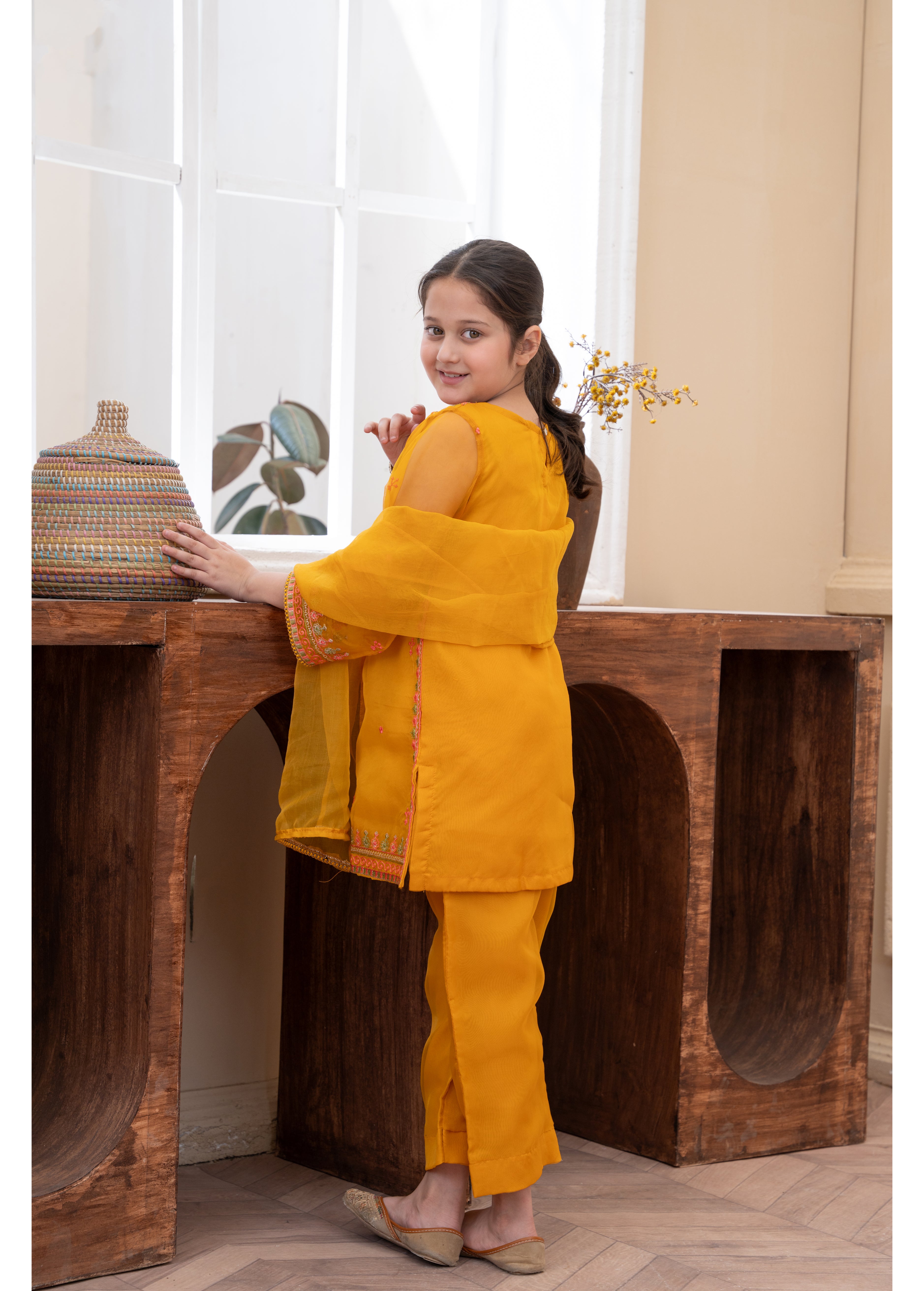 Embroidered kurta trouser