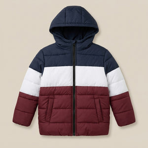 Boys maroon hooded puffer jacket - Super Kids Clothing